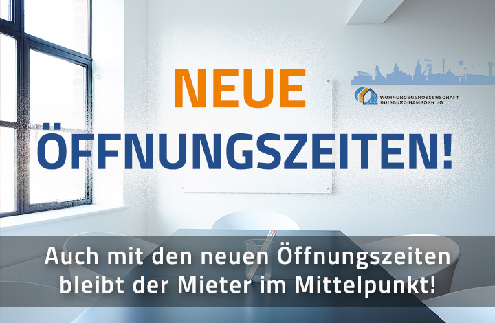 Neue Öffnungszeiten ab 01. Juli 2017